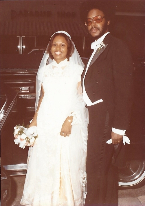 Elsie Moore and Aaron Wade Smith on their wedding day in 1977.