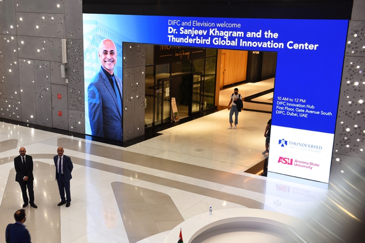 Thunderbird Innovation Center Dubai welcome sign