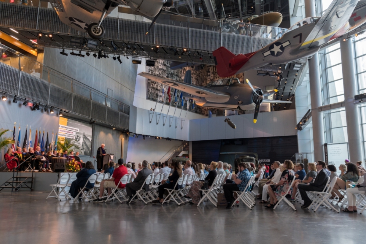 Graduates and their guests attend The National WWII Museum graduate celebration