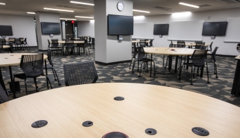 Classroom with round tables