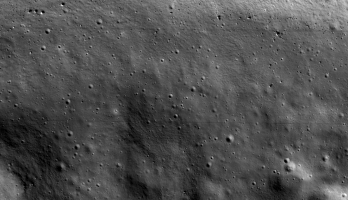 Close-up view of the ShadowCam's first image of the surface of the moon.