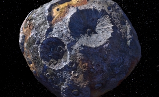 Artist rendering of the Psyche asteroid