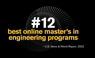 Graphic reading "No. 12 best online master's in engineering programs."