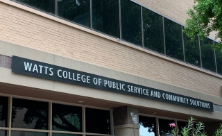Watts College of Public Service and Community Solutions, sign, Arizona State University