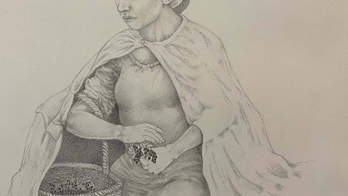 Illustration of Maria Elizabeth Jung by Jourdain Ramlau Kinnander. 