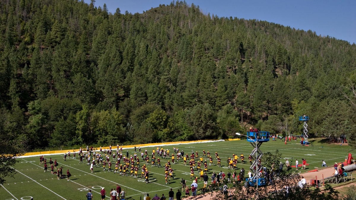football practice at Camp T