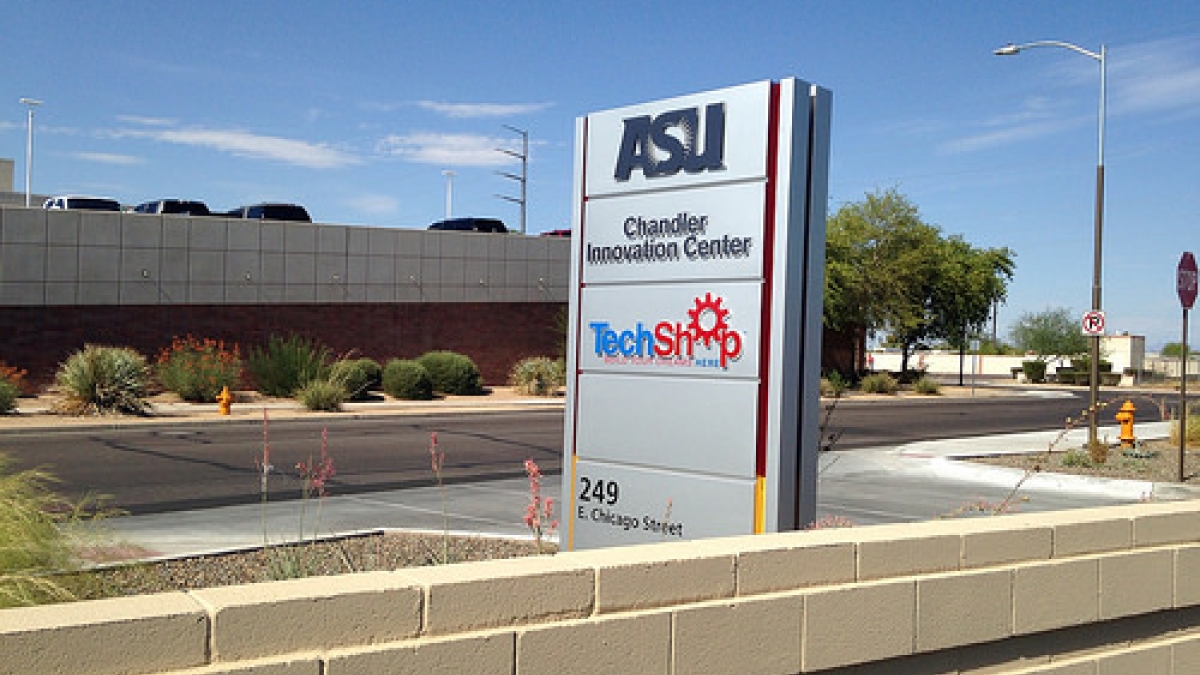 Logo at the ASU Chandler Innovation Center