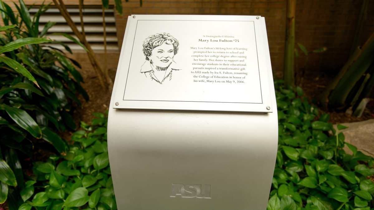 A photograph of a memorial for Mary Lou Fulton