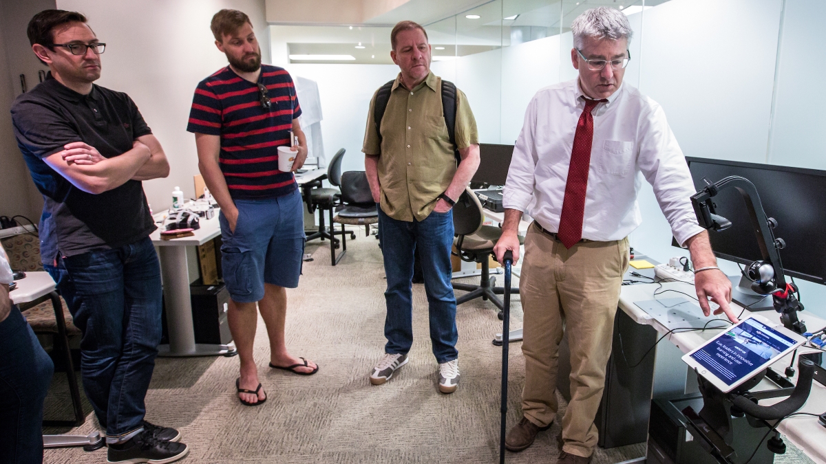 adidas researchers tour an ASU lab