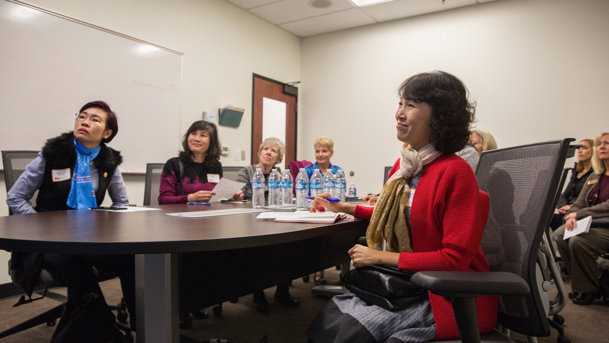 Nurses educators from Vietnam observe students in the SLR