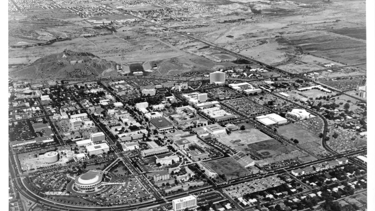 Aerial photograph of Tempe campus toward the northeast