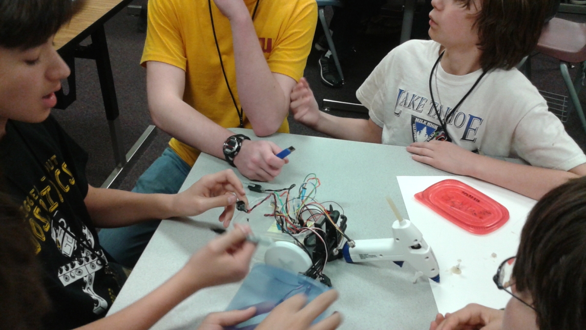 Club STEM students design and build a robot