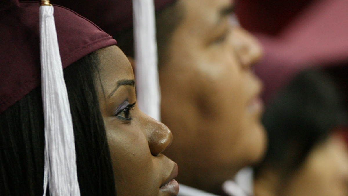 Two students at 2012 Commencement