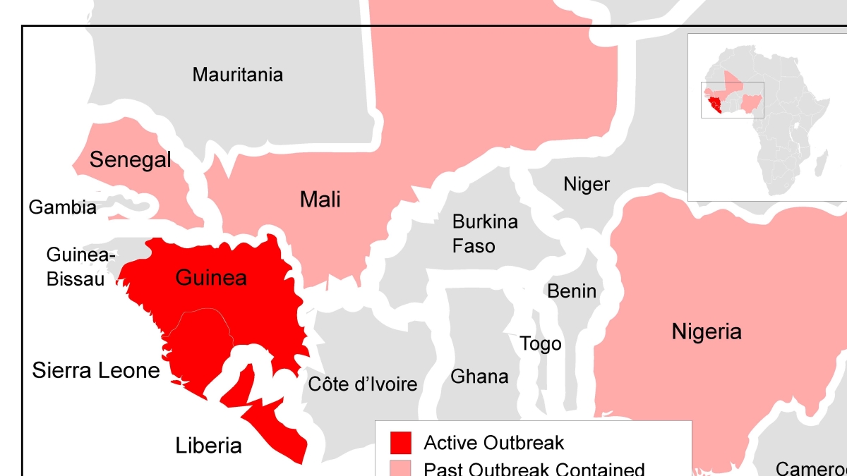 Ebola map of Africa