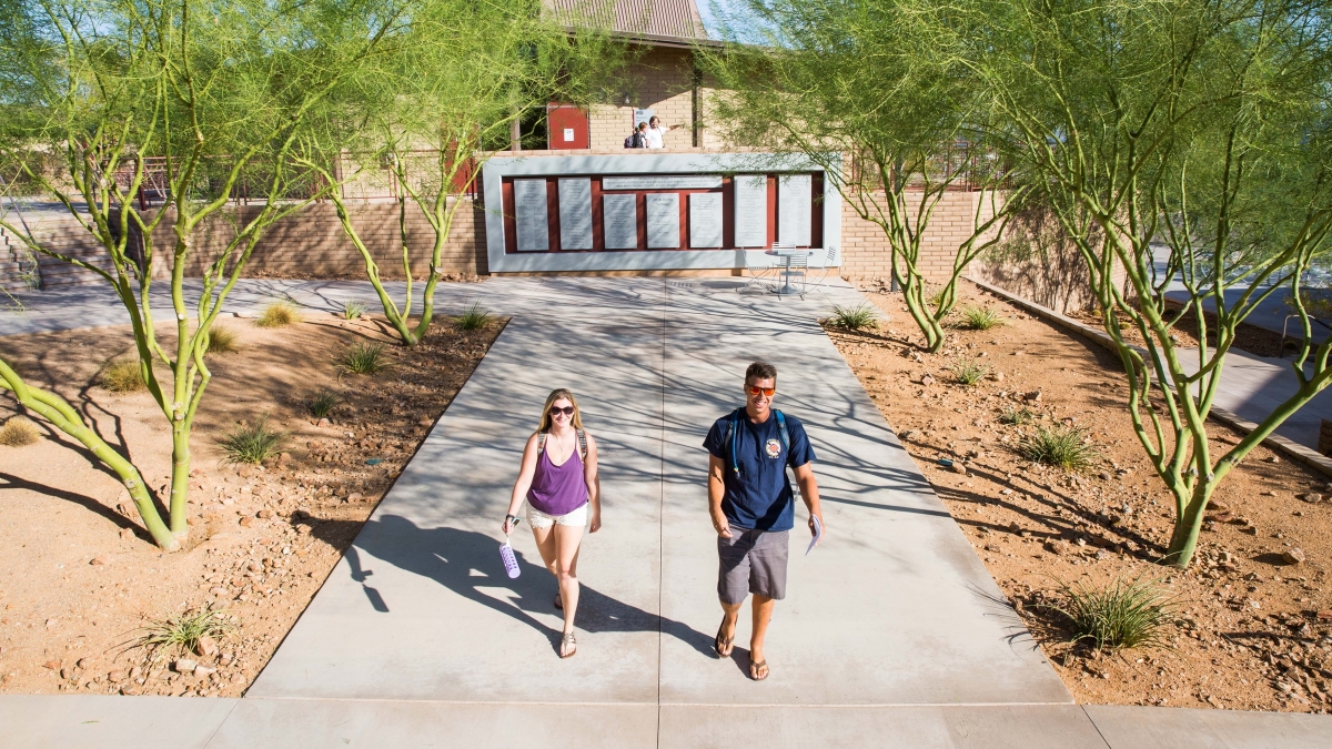 students walking on ASU Colleges at Lake Havasu City