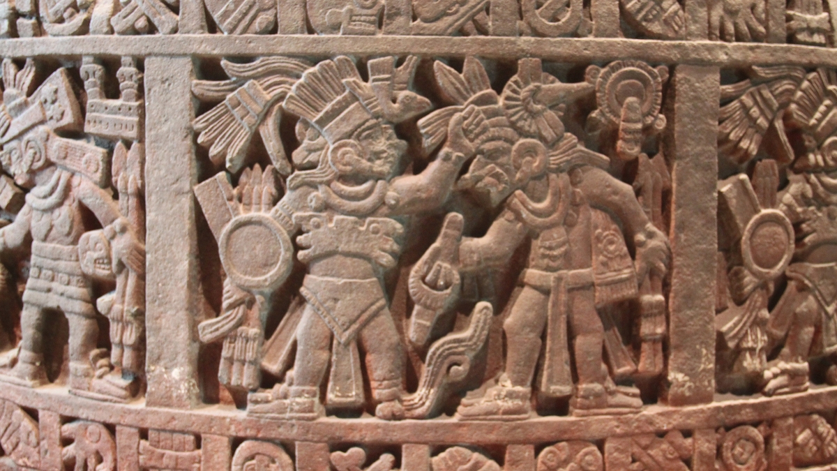 Stone Cuahxicalli: Aztec Stone Cuauhxicalli of Moctezuma 