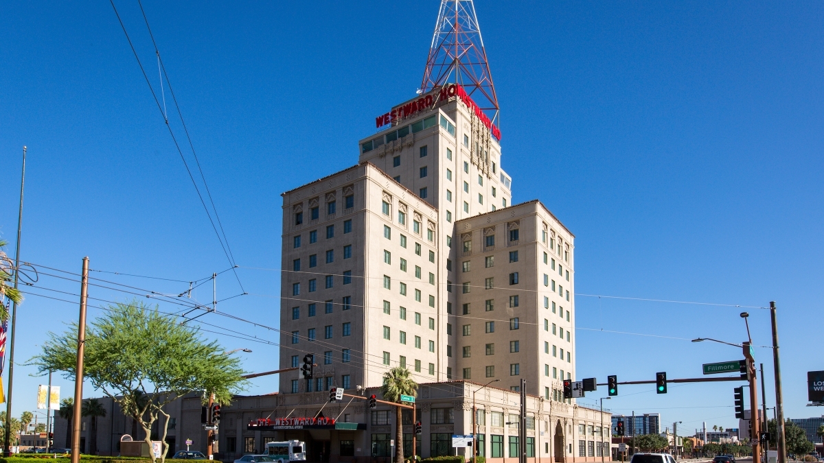 Exterior of the Westward Ho, an iconic building in downtown Phoenix.