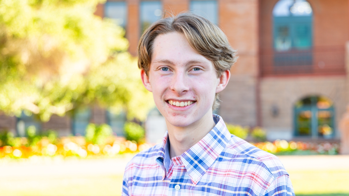Headshot of Ethan Leventhal in front of Old Main on the Tempe campus.