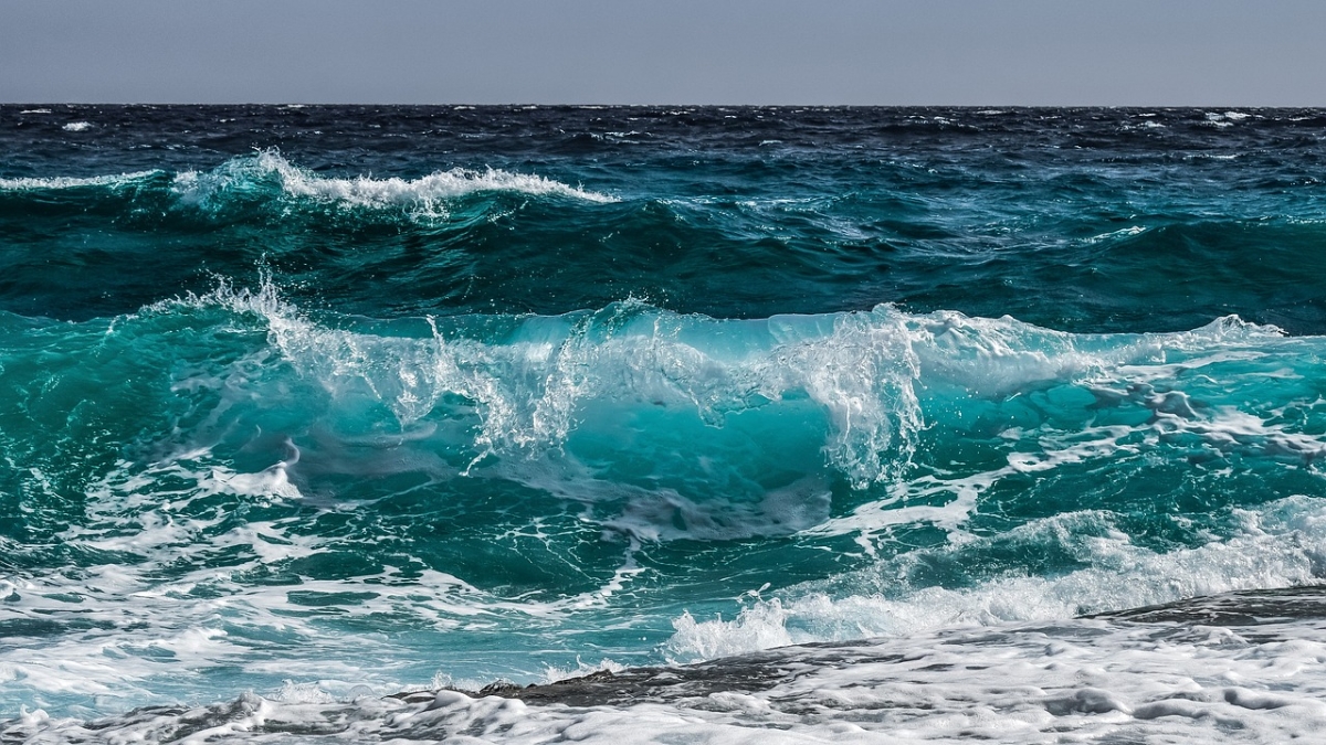 Waves in the ocean.