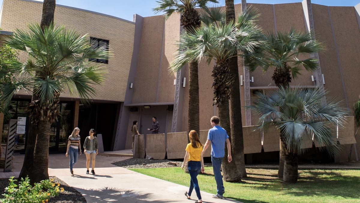 Exterior of Armstrong Hall, home of The College of Liberal Arts and Sciences, on ASU's Tempe campus.