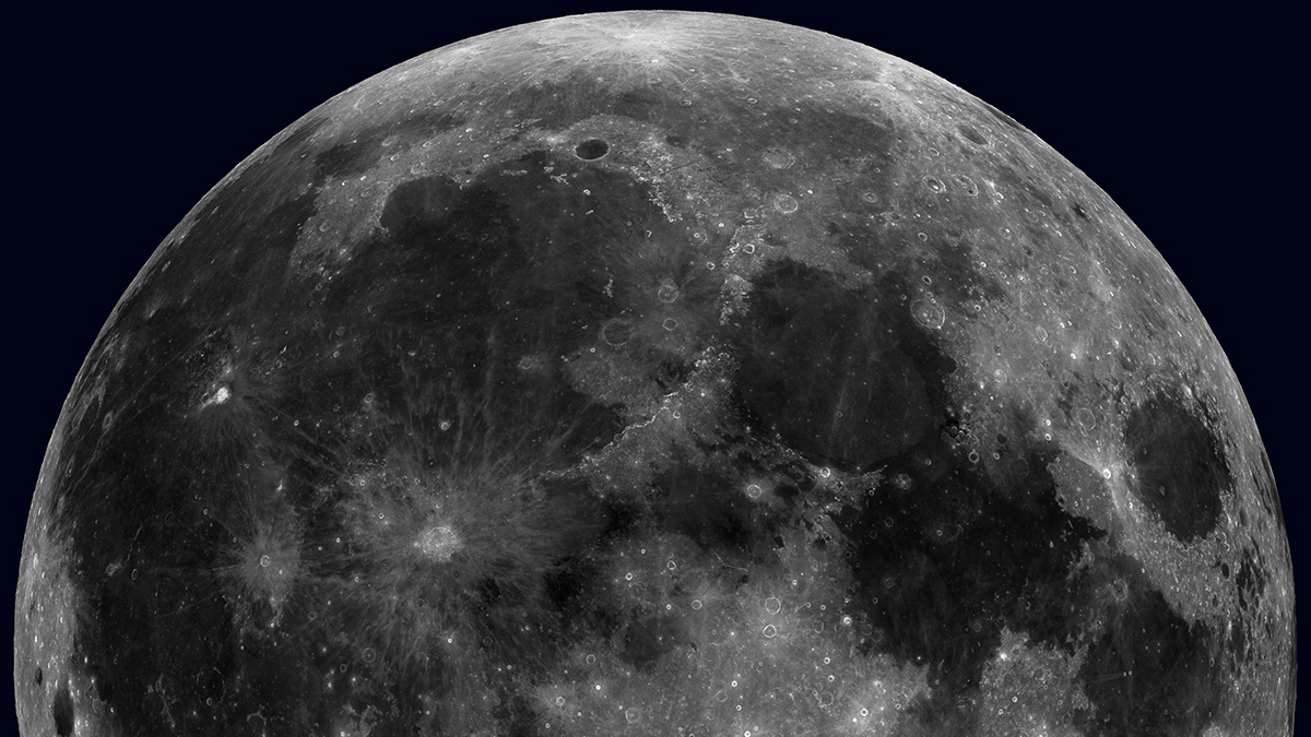 Mosaic image of the moon taken with the Lunar Reconnaissance Orbiter Cameras