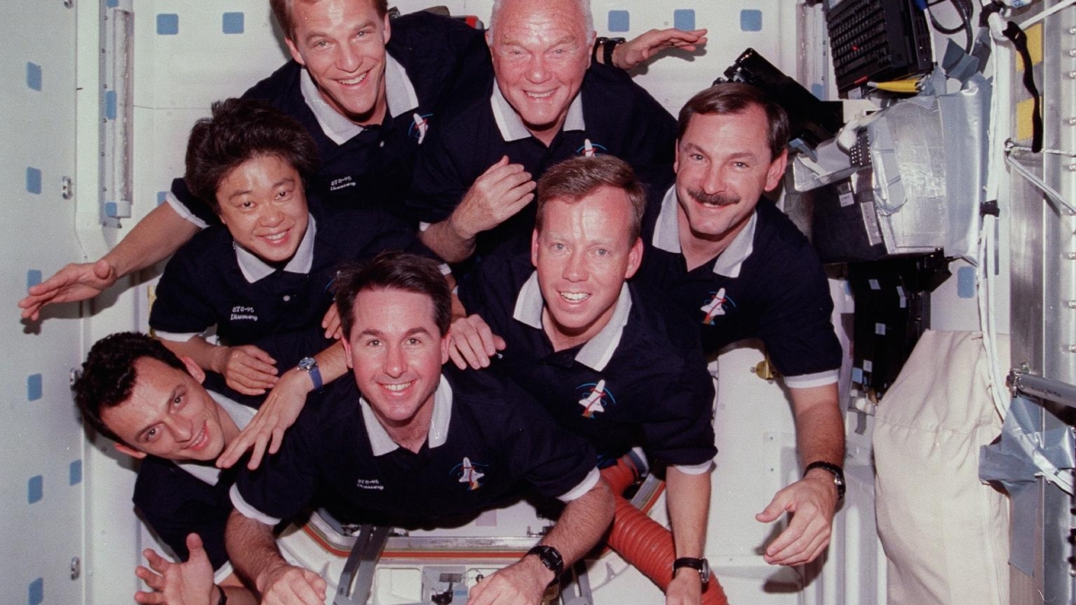 The crew of STS-95 in 1998. 