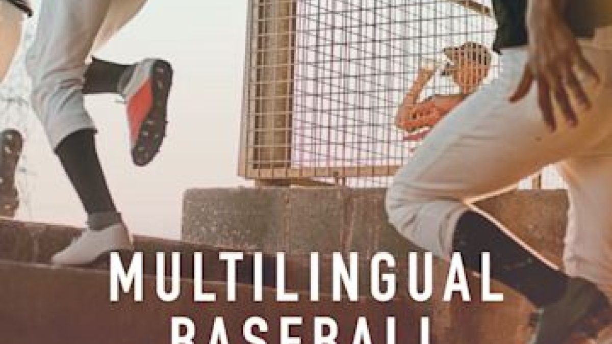 Front cover of the book Multilingual Baseball: Language Learning, Identity and Intercultural Communication in the Transnational Game, which features baseball players running up steps onto the field.