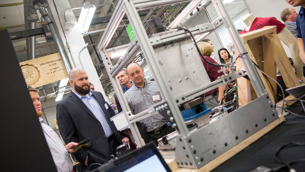 ASU faculty and students demonstrated projects and research at the Manufacturing Research and Innovation Hub