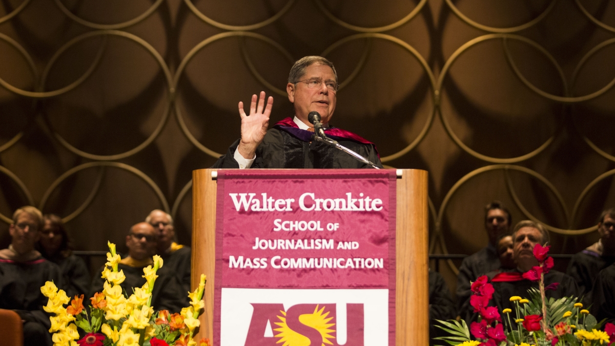 Alberto Ibarguen speaking at a podium