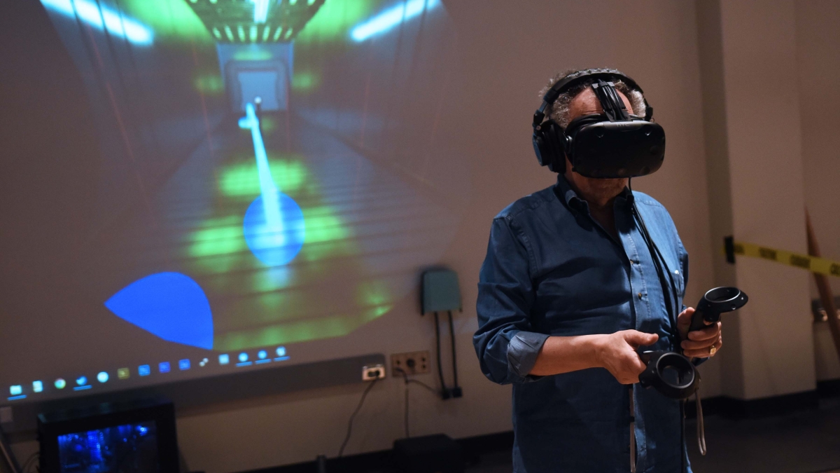 Andre Maestas' 2017 VR capstone project being played with