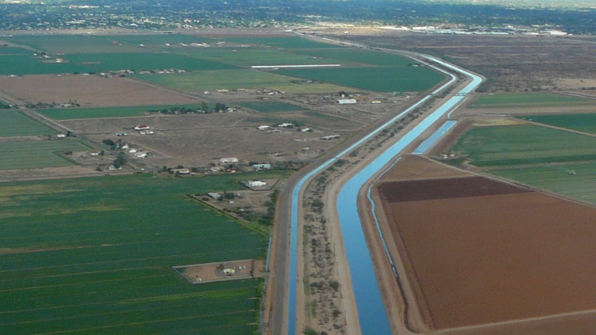 aerial view of canal in Arizona