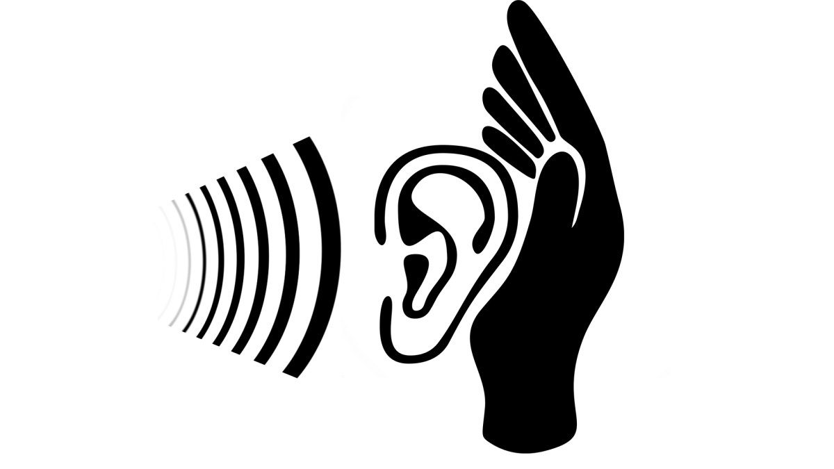 drawing of soundwaves going into an ear