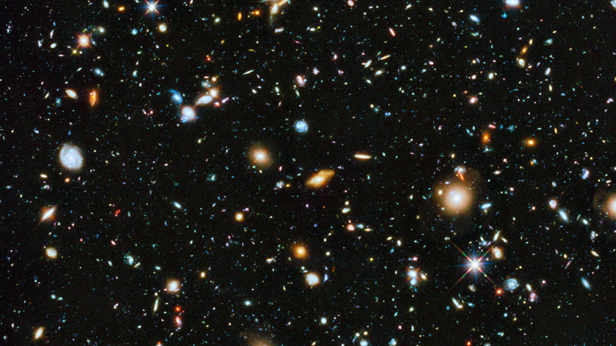 A deep field view of space.