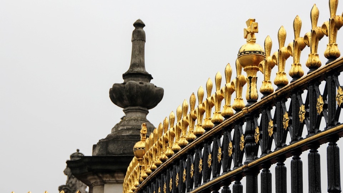 Gold and black iron gate