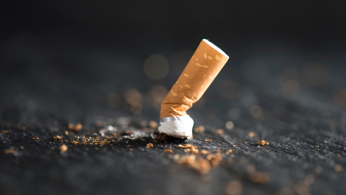 cigarette butt on abstract background