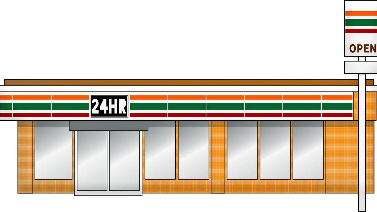 sketch of a convenience store