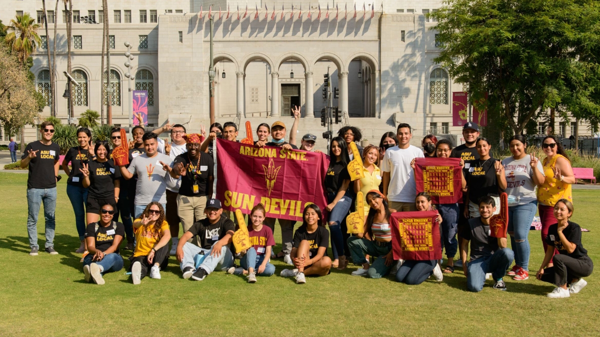 ASU Local students attend fall commencement event in Los Angeles park. 