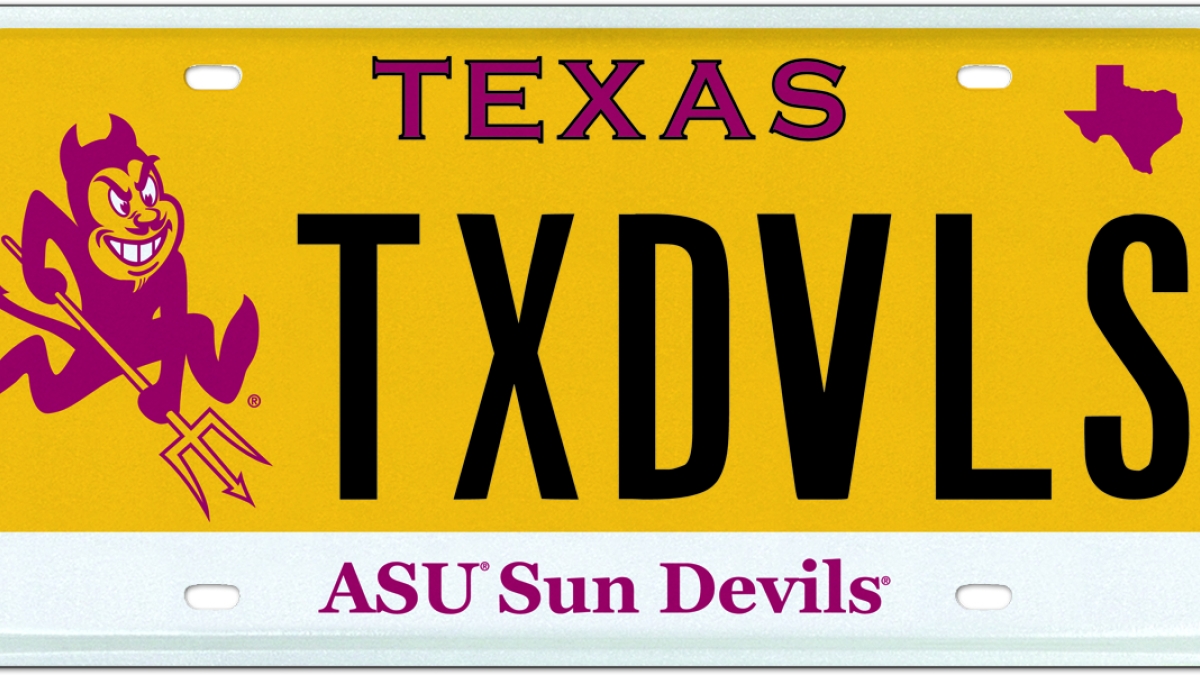 ASU Texas license plate