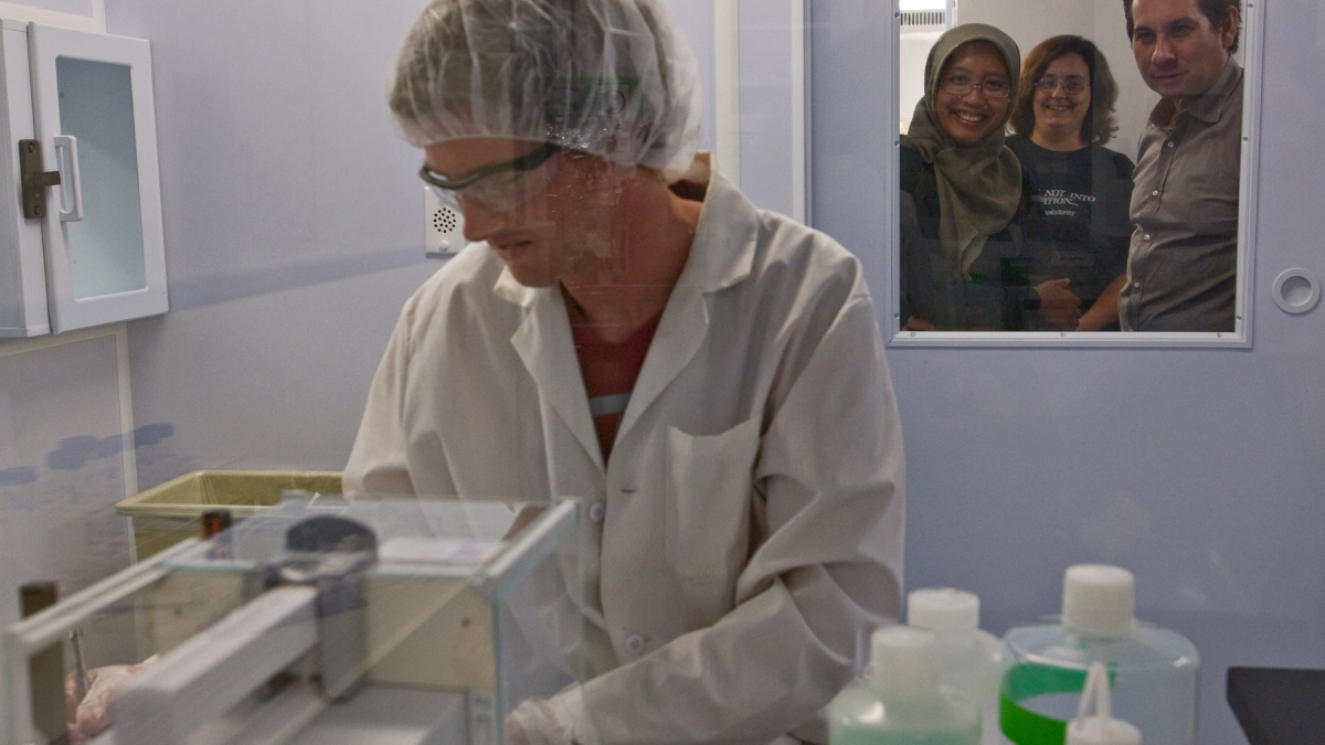 Student working in lab