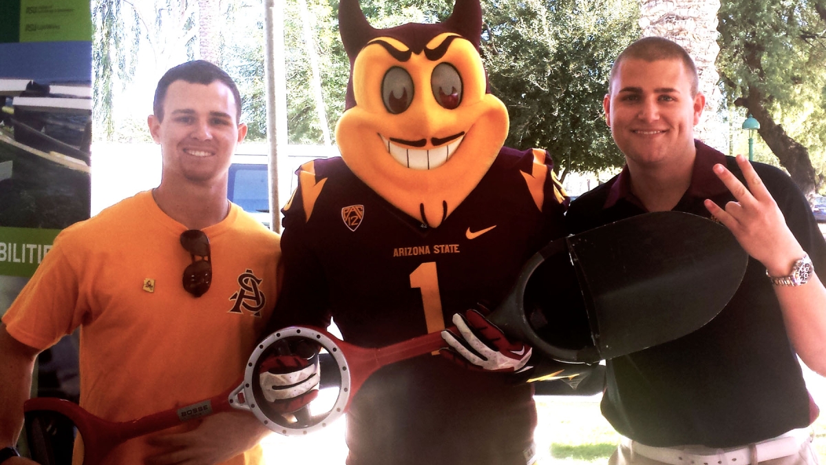 ASU Startup Accelerator company Bosse Tools w/ Sparky at ASU Day at the Capitol