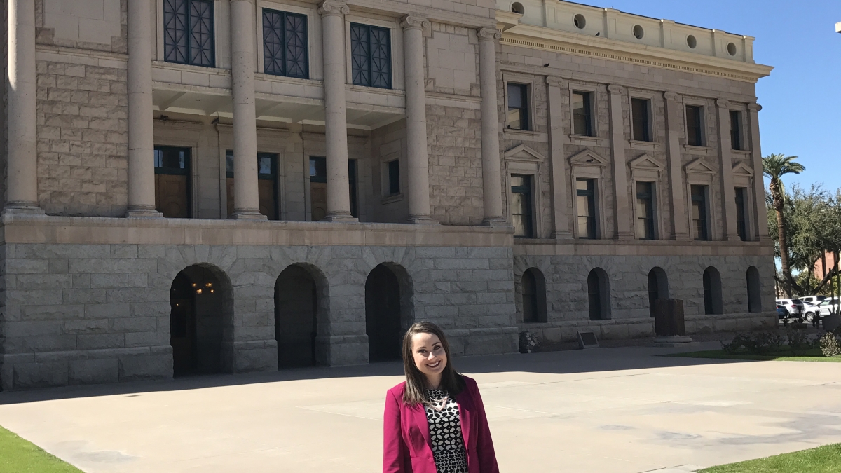 ASU alumna at the Arizona State Capitol