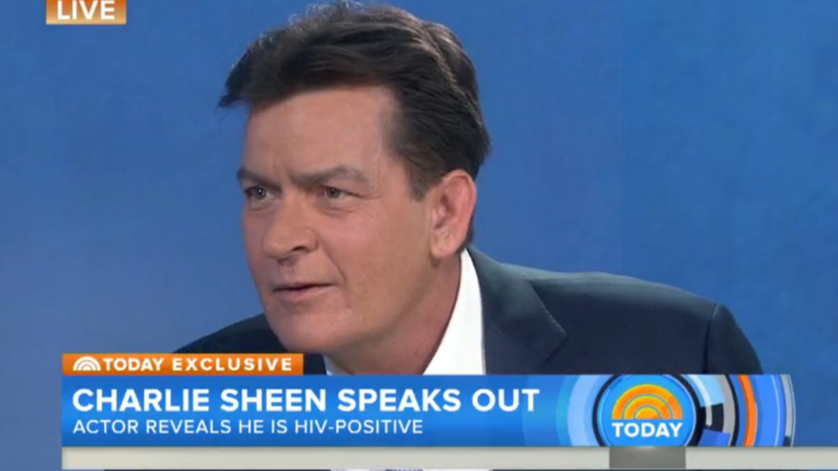 A screen grab of Charlie Sheen on the Today Show