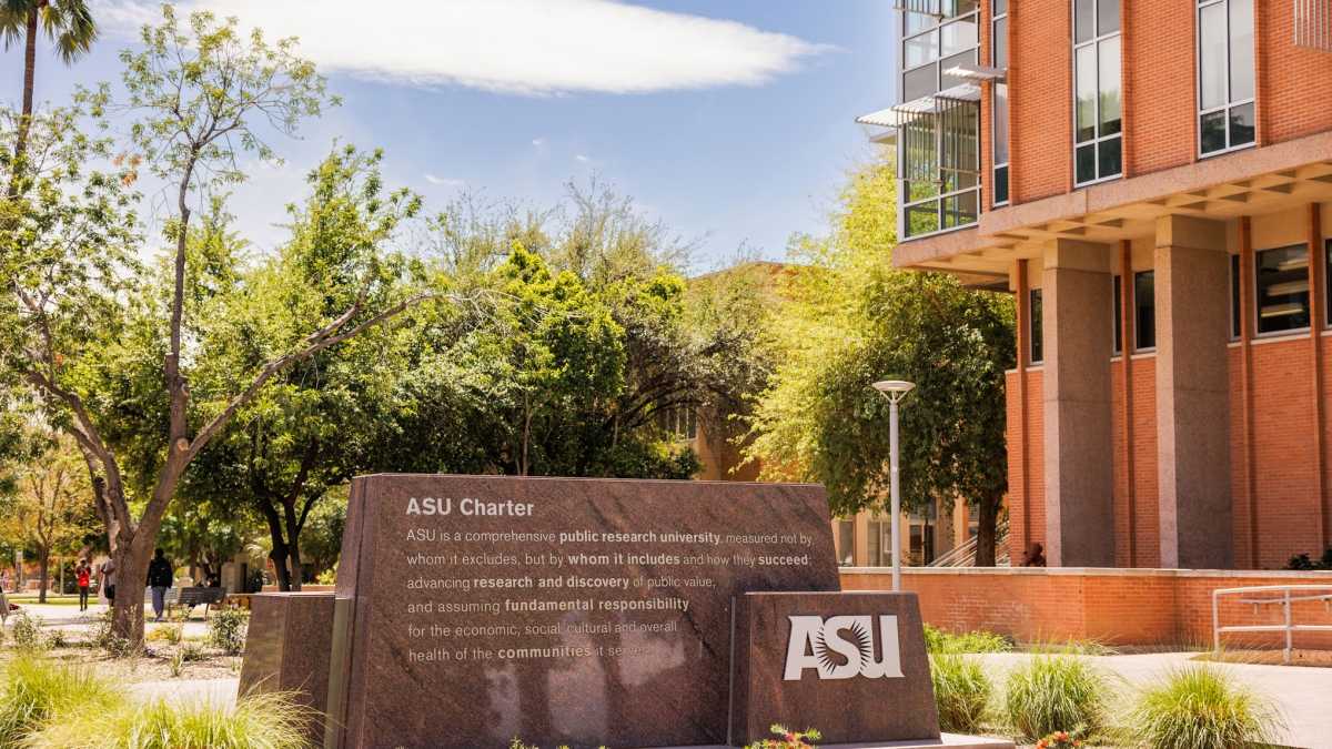 Charter sign on ASU's Tempe campus