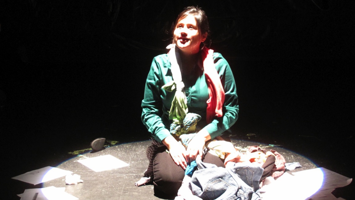 actress on stage performing in the play &quot;Women of Ciudad Juarez&quot;