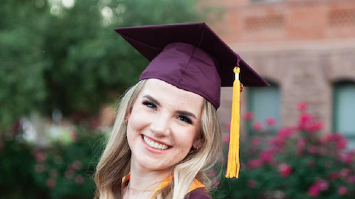 Claire Mulholand in cap and gown