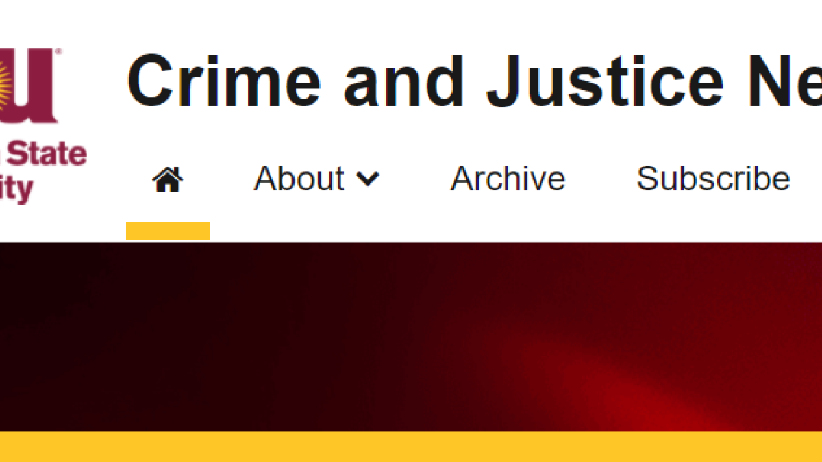 Crime and Justice News, logo, Arizona State University