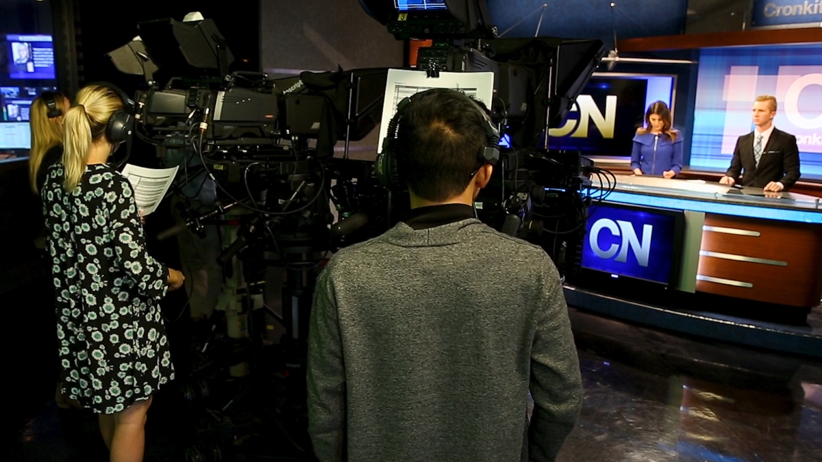Cronkite News students film a broadcast