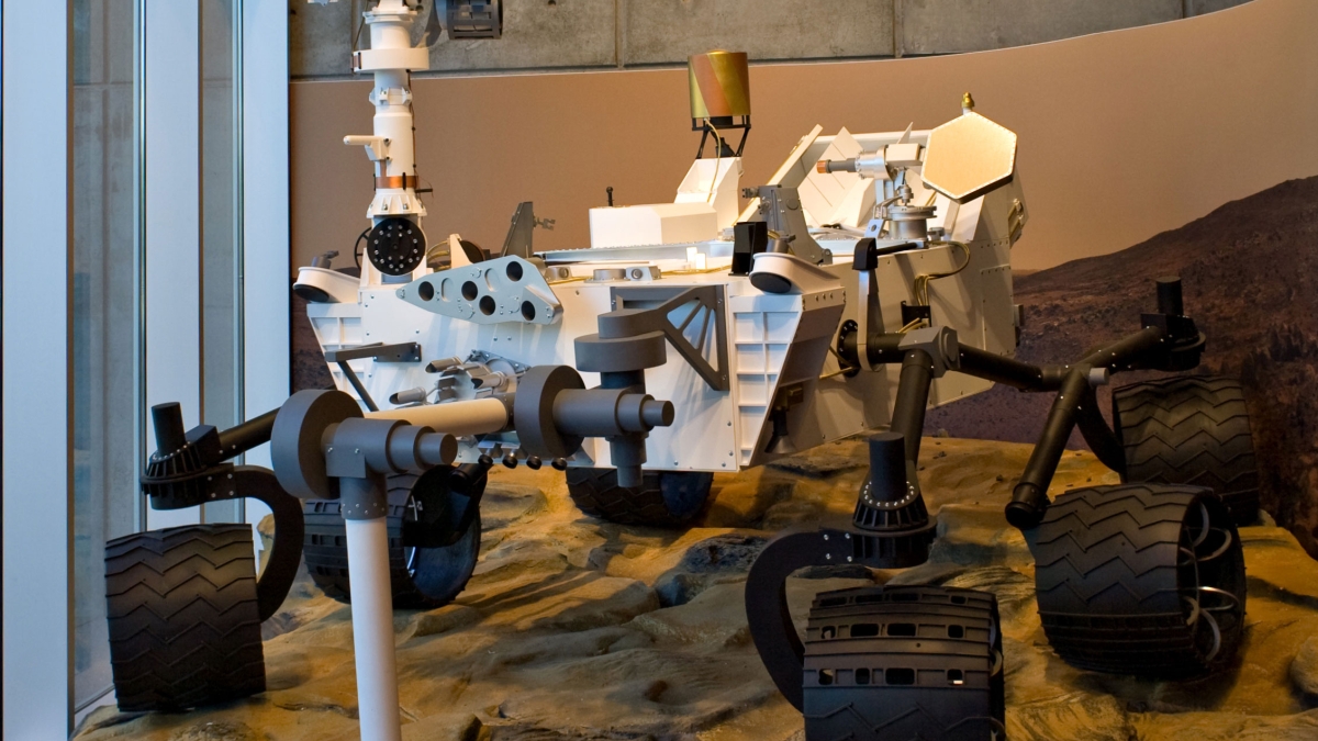 replica of the Mars Curiosity Rover in the ISTB4 building at ASU