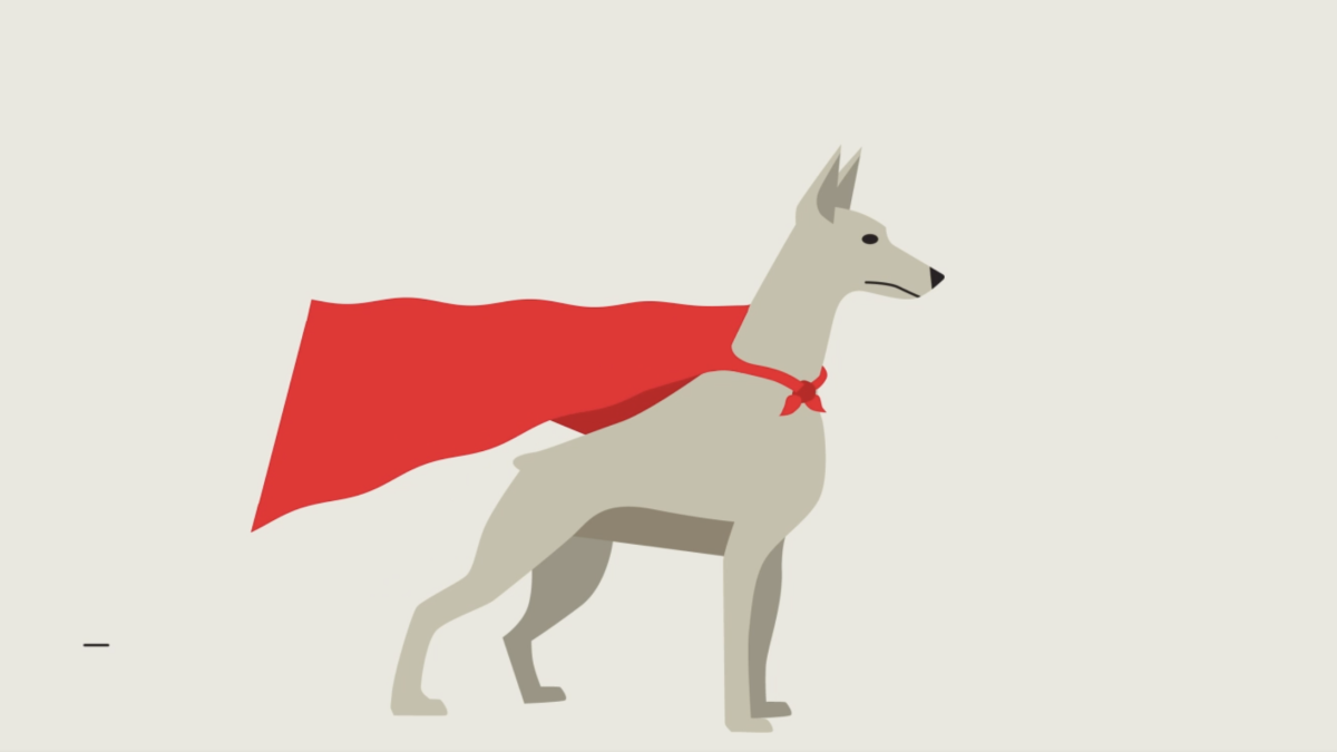 illustration of a dog in a cape