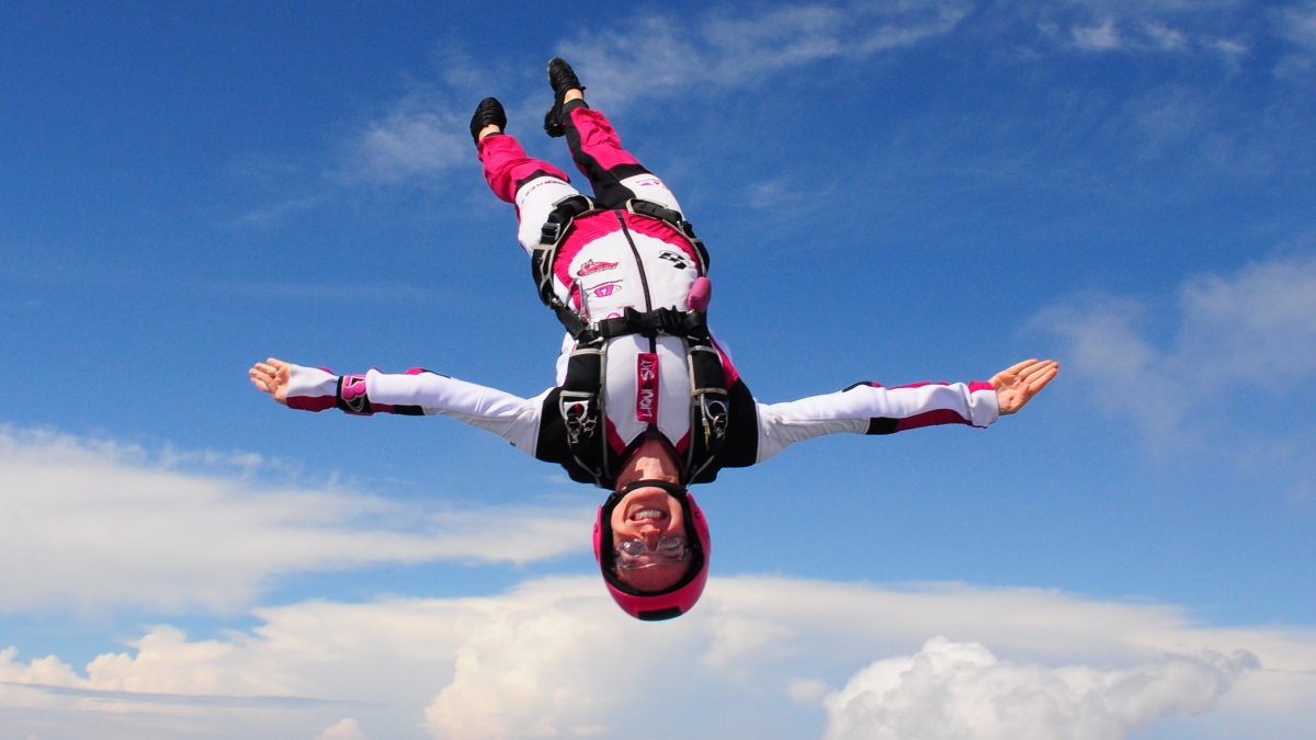 In the 14 years since Nadia Kellam began skydiving she has made around 2,500 jumps. Photographer: Robin Kellam